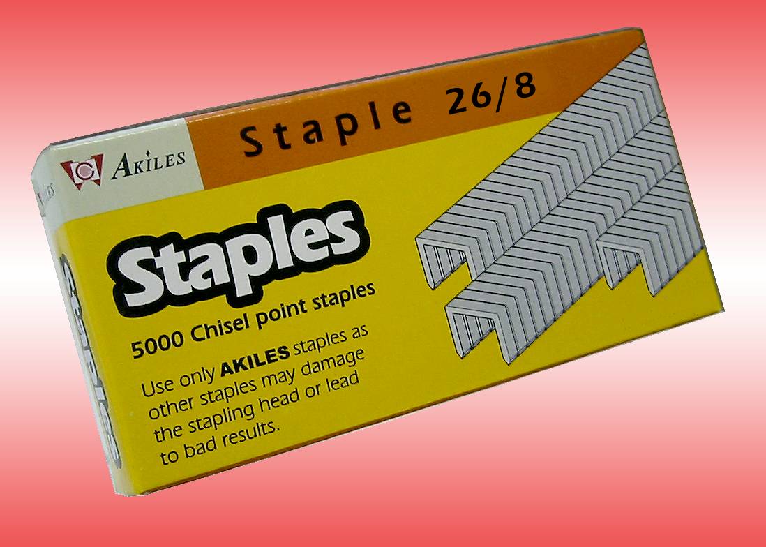 5/16" BOOKLETMAC STAPLES QTY: 5,000 Chisel Point, 26/8