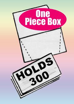 FOLDING BUSINESS CARD BOXES White, Holds 300 - QTY:200 4-1/4" x 3-3/4" x 2-1/16"